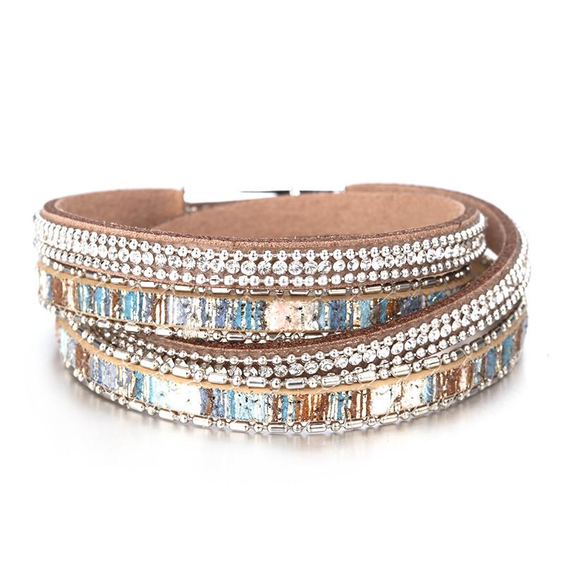 ALLYES Women Leather Bracelet Czech Crystal Vintage Boho Multiple Layered Bohemian Double Wrap Bracelet Men Femme Jewelry Gifts
ALLYES Women Leather Bracelet Czech Crystal Vintage Boho Multiple Layered Bohemian Double Wrap Bracelet Men Femme Jewelry Gifts