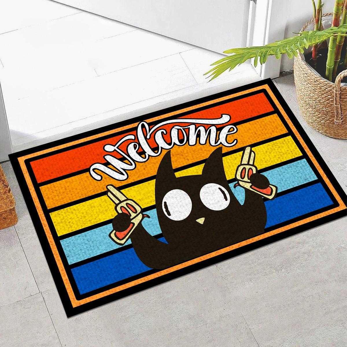 1PC Cute Black Cartoon Cat Giving Thumbs Up Welcome Doormat Non Slip Entryway Rug for Front Door Home Decor Floor Carpet 40x60cm
1PC Cute Black Cartoon Cat Giving Thumbs Up Welcome Doormat Non Slip Entryway Rug for Front Door Home Decor Floor Carpet 40x60cm