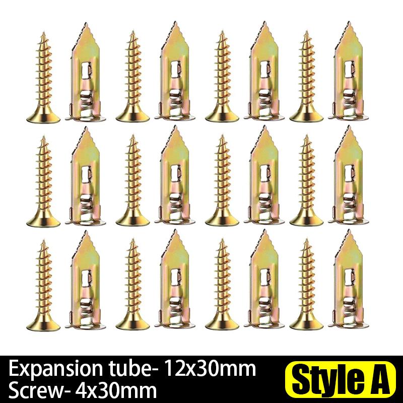 60/10Sets Self-tapping Expansion Screws Heavy Duty Zinc Plated Metal Drywall Anchors Wall Mounting No Drill Screw Shelves Kits 10sets
60/10Sets Self-tapping Expansion Screws Heavy Duty Zinc Plated Metal Drywall Anchors Wall Mounting No Drill Screw Shelves Kits 10sets