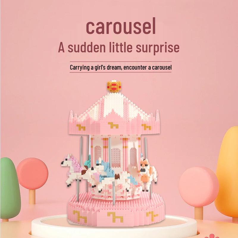 Micro Diamond Small Particle Carousel Assembly Building Blocks - High-Difficulty Model Toys for Children
Micro Diamond Small Particle Carousel Assembly Building Blocks - High-Difficulty Model Toys for Children