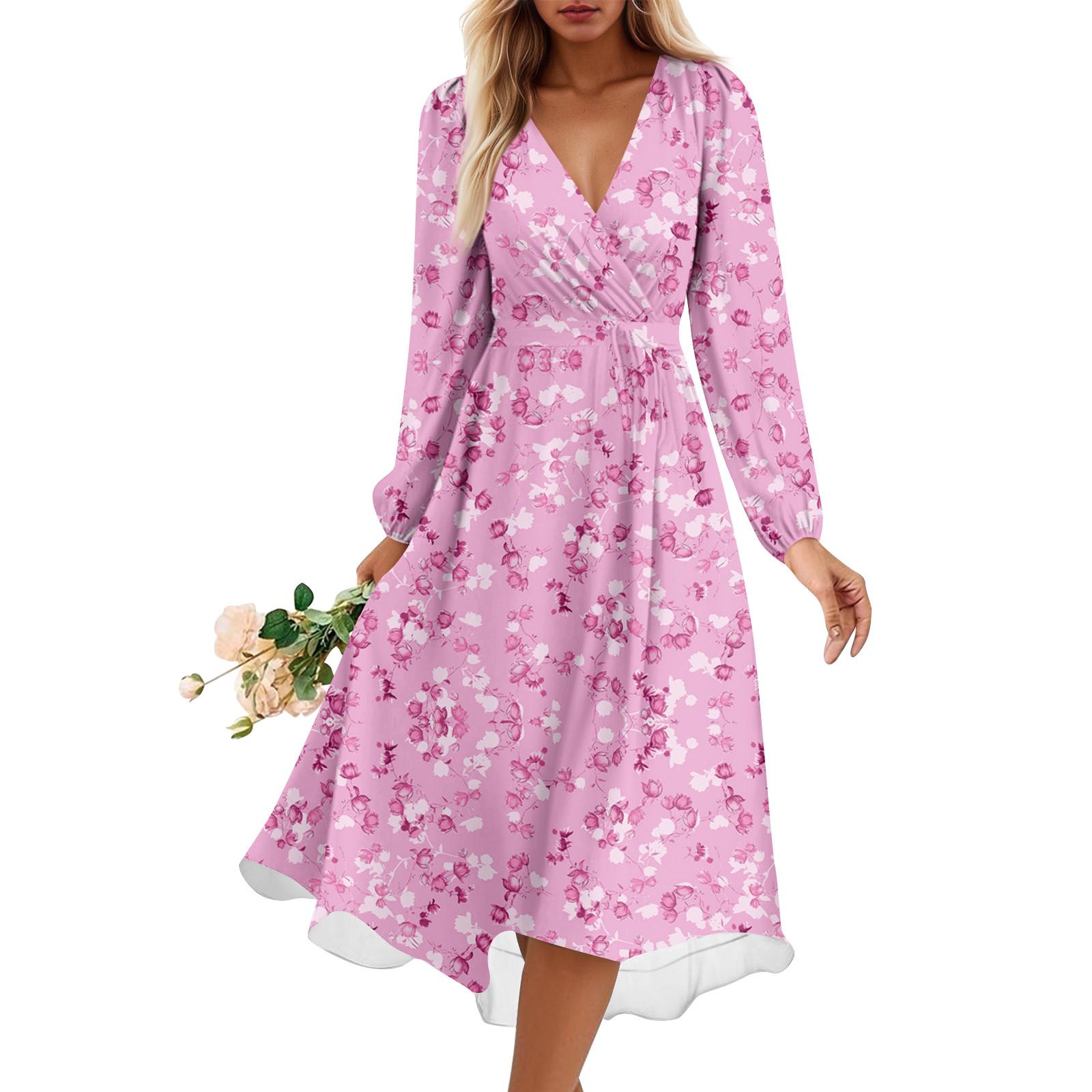Женское летнее свободное платье с V-образным вырезом, Элегантное платье M розовый
Женское летнее свободное платье с V-образным вырезом, Элегантное платье M розовый