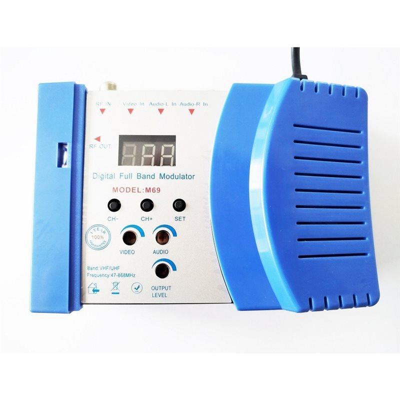 CYCLI-M69 Digital Full Band Modulator EU Plug 230V Compatible RF PAL/NTSC Frequency Transmitter No High-Definition Interface синій
CYCLI-M69 Digital Full Band Modulator EU Plug 230V Compatible RF PAL/NTSC Frequency Transmitter No High-Definition Interface синій