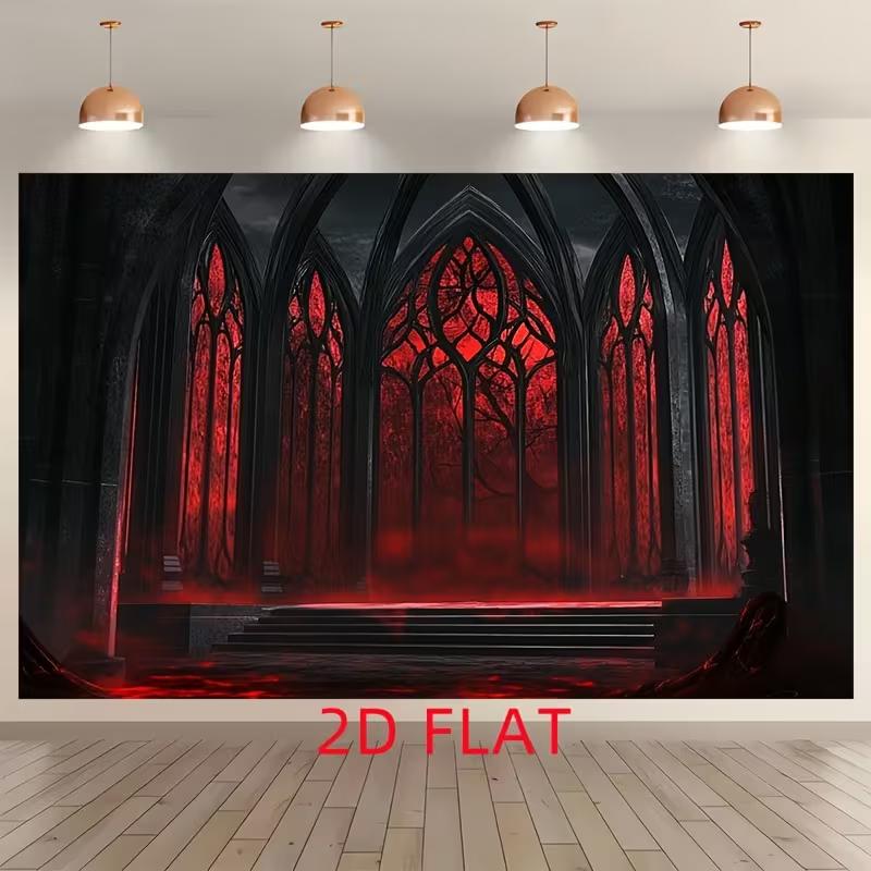 2D Spooky Gothic Church Backdrop, Black Arched Red Glass Window Photography Background 47.2x31.5inch/120*80cm
2D Spooky Gothic Church Backdrop, Black Arched Red Glass Window Photography Background 47.2x31.5inch/120*80cm