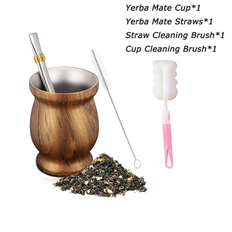 230ML 304 Stainless Steel Yerba Mate Cup 8oz Double Wall with Bombillas and Cleaning Brush Double Walled Tea Cup Set
230ML 304 Stainless Steel Yerba Mate Cup 8oz Double Wall with Bombillas and Cleaning Brush Double Walled Tea Cup Set