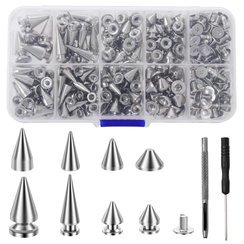 359Pcs Smooth Surface DIY Punk Rivet 8 Sizes Clothing Studs Premium Cone Spikes Kit Punk Garment
359Pcs Smooth Surface DIY Punk Rivet 8 Sizes Clothing Studs Premium Cone Spikes Kit Punk Garment