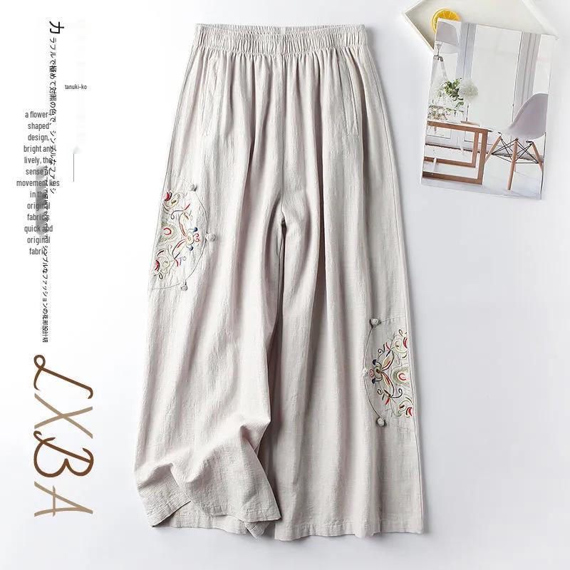 Женские ретро этнические вышитые брюки с широкими штанинами - Хлопок и лен, Приталенный крой длиной девять точек, Идеально подходят для весны/лета. 4XL
Женские ретро этнические вышитые брюки с широкими штанинами - Хлопок и лен, Приталенный крой длиной девять точек, Идеально подходят для весны/лета. 4XL