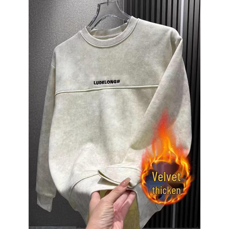 Men s Winter Embroidered Plus Velvet Hoodie - Loose Fit, Warm Round Neck Long Sleeve Street Style Sweater M
Men s Winter Embroidered Plus Velvet Hoodie - Loose Fit, Warm Round Neck Long Sleeve Street Style Sweater M