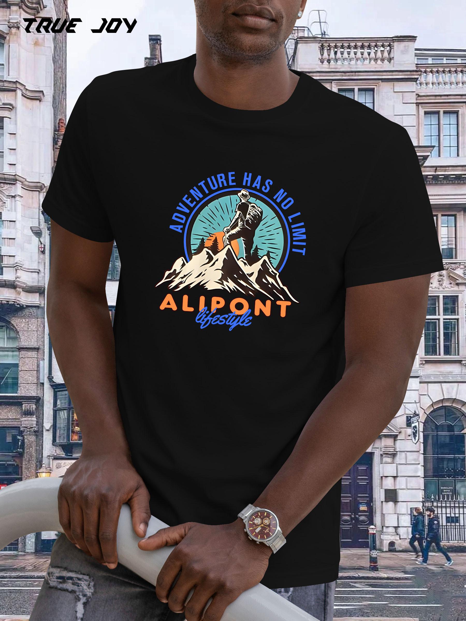 ALIPONT Summer Graphic T-shirt - Adventure Has No Limit Mountain Print L
ALIPONT Summer Graphic T-shirt - Adventure Has No Limit Mountain Print L