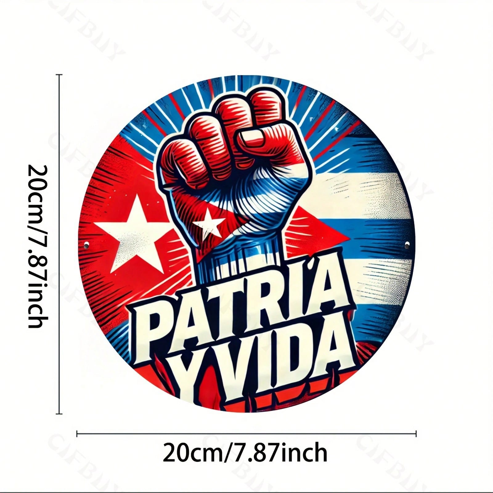 Vintage Tin Sign Patria Y Vida Round Metal Wall Decor Art 8x8 Inch for Home Kitchen Bar Office Easy Hang Halloween Gift різнокольоровий
Vintage Tin Sign Patria Y Vida Round Metal Wall Decor Art 8x8 Inch for Home Kitchen Bar Office Easy Hang Halloween Gift різнокольоровий