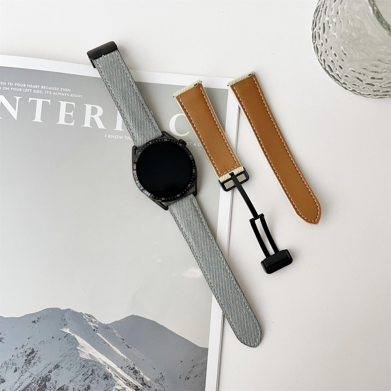 22mm Universal Watch Band For Huawei Watch GT 5 46mm Magnetic Buckle Leather Nylon Wrist Strap Beige
22mm Universal Watch Band For Huawei Watch GT 5 46mm Magnetic Buckle Leather Nylon Wrist Strap Beige
