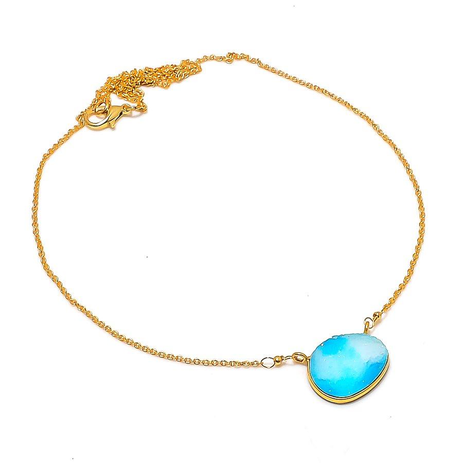Blue Botswana Druzy Gemstone 925 Sterling Silver Jewelry Necklace 20 GK-7635
Blue Botswana Druzy Gemstone 925 Sterling Silver Jewelry Necklace 20 GK-7635