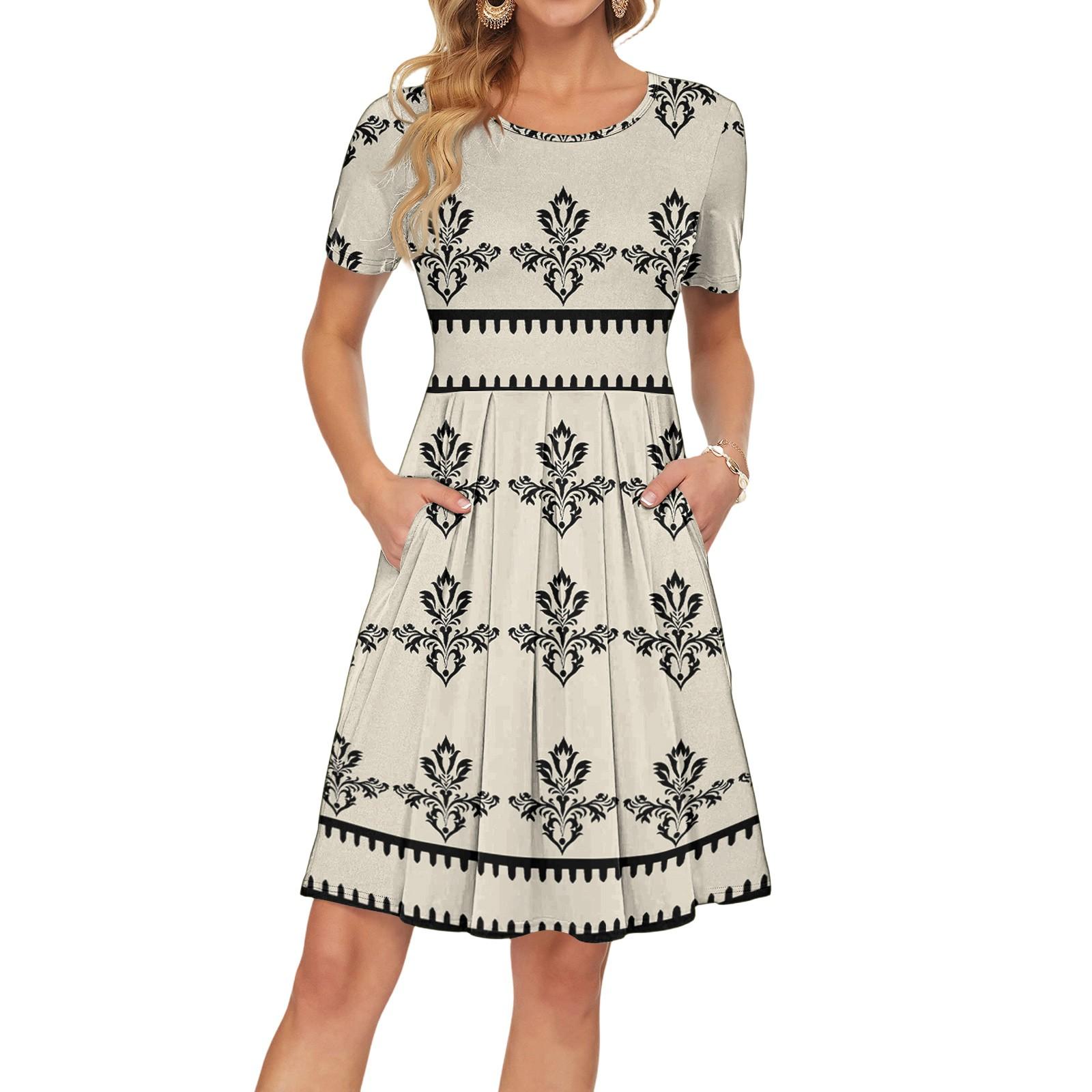 Women Casual Short Sleeve Summer Dresses Spring Crewneck Patchwork Boho Floral Cocktail Party Dress L бежевый
Women Casual Short Sleeve Summer Dresses Spring Crewneck Patchwork Boho Floral Cocktail Party Dress L бежевый