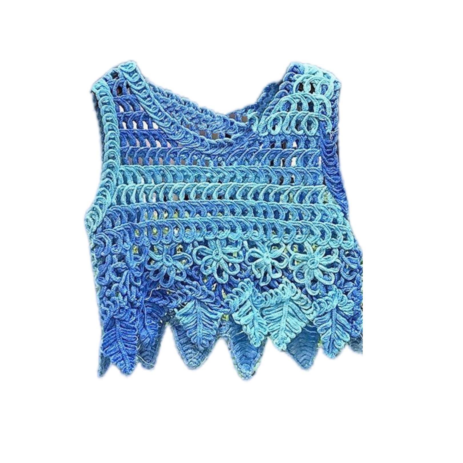 Женский летний градиентный вязаный ажурный жилет - кардиган без рукавов с круглым вырезом. One Size
Женский летний градиентный вязаный ажурный жилет - кардиган без рукавов с круглым вырезом. One Size