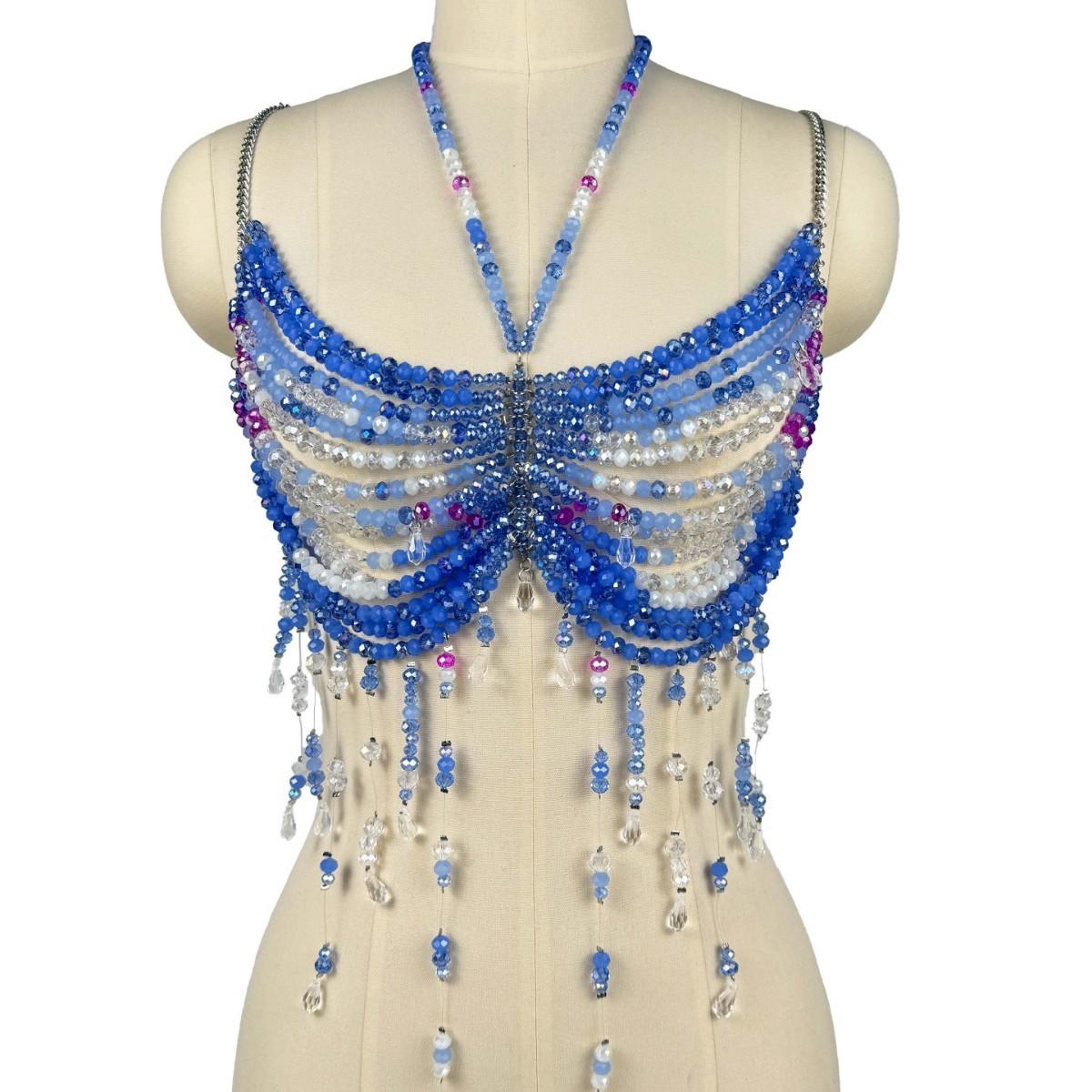 Hot girl handmade bra rhinestone bead hollow hanging neck tassel music party body chain королевский синий
Hot girl handmade bra rhinestone bead hollow hanging neck tassel music party body chain королевский синий