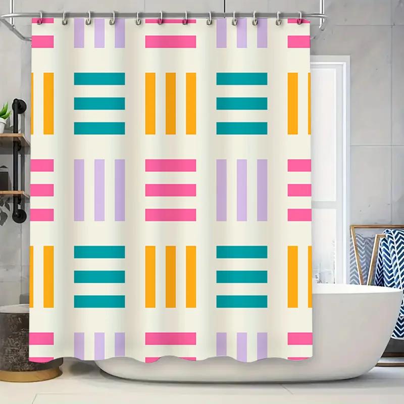 Brightly Colored Geometric Shower Curtain Made From Durable Water-Resistant Polyester Fabric Perfect For Adding A Pop Of Color W60H190(CM)-1 Pcs
Brightly Colored Geometric Shower Curtain Made From Durable Water-Resistant Polyester Fabric Perfect For Adding A Pop Of Color W60H190(CM)-1 Pcs