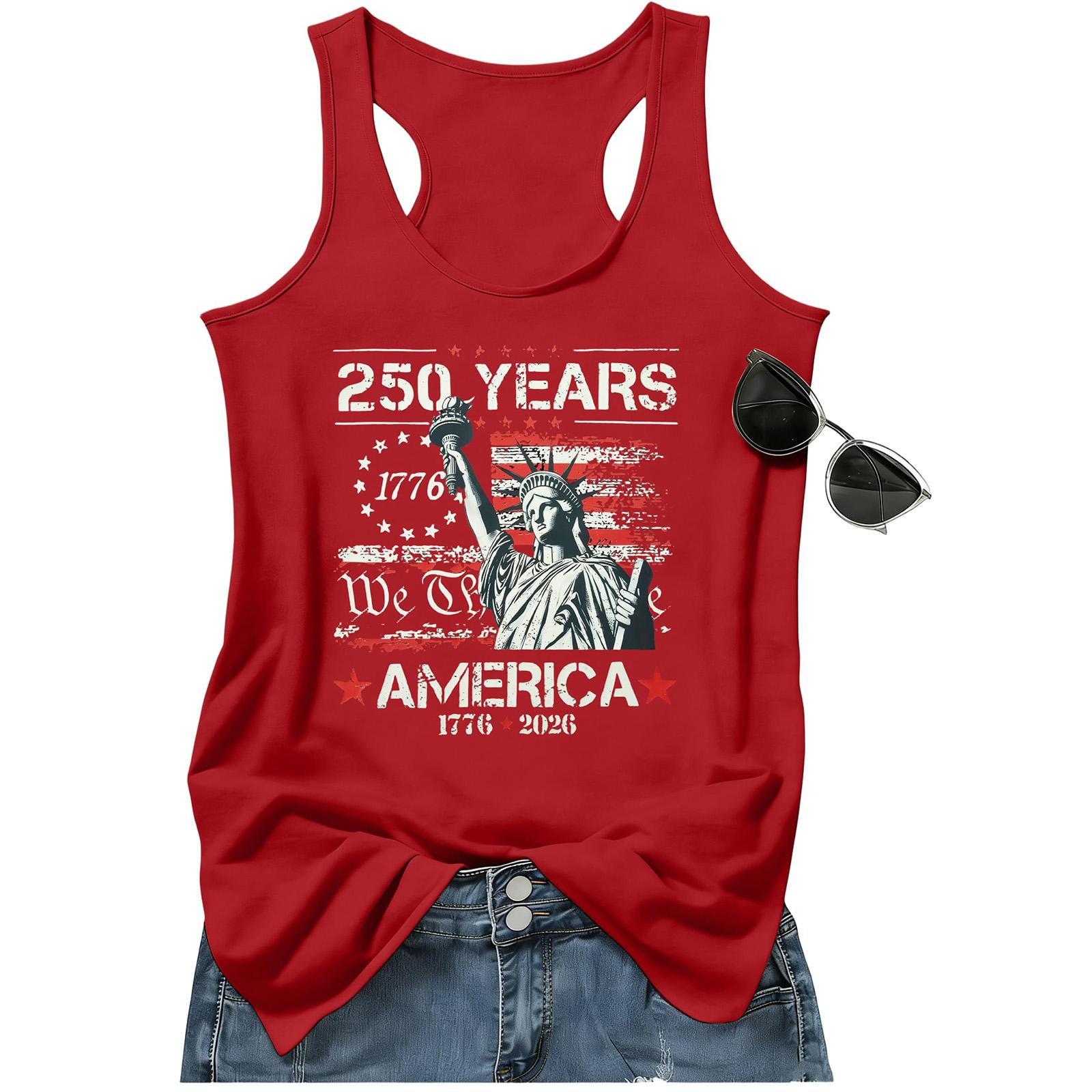 Womens Sleeveless Tank Top 250 Years Statue of Print Casual Loose Fit Round Neck Summer Shirt 1776 2026 S красный
Womens Sleeveless Tank Top 250 Years Statue of Print Casual Loose Fit Round Neck Summer Shirt 1776 2026 S красный