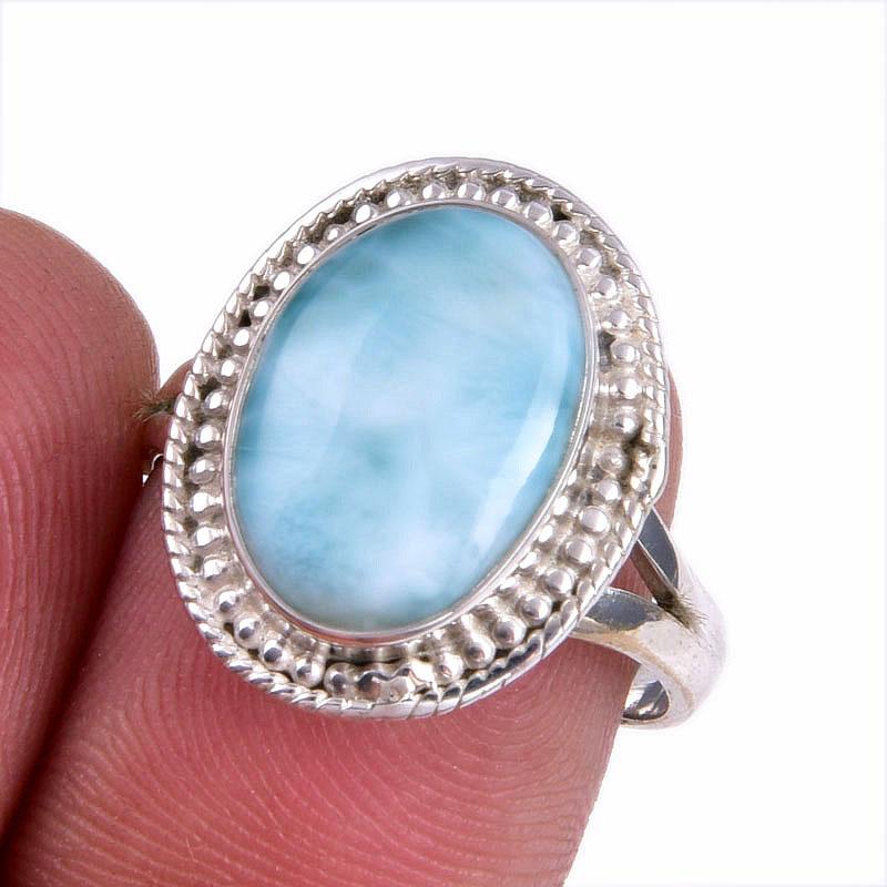 Natural Republic Larimar Gemstone 925 Sterling Silver Jewelry Ring Size 7.5 d6R72
Natural Republic Larimar Gemstone 925 Sterling Silver Jewelry Ring Size 7.5 d6R72