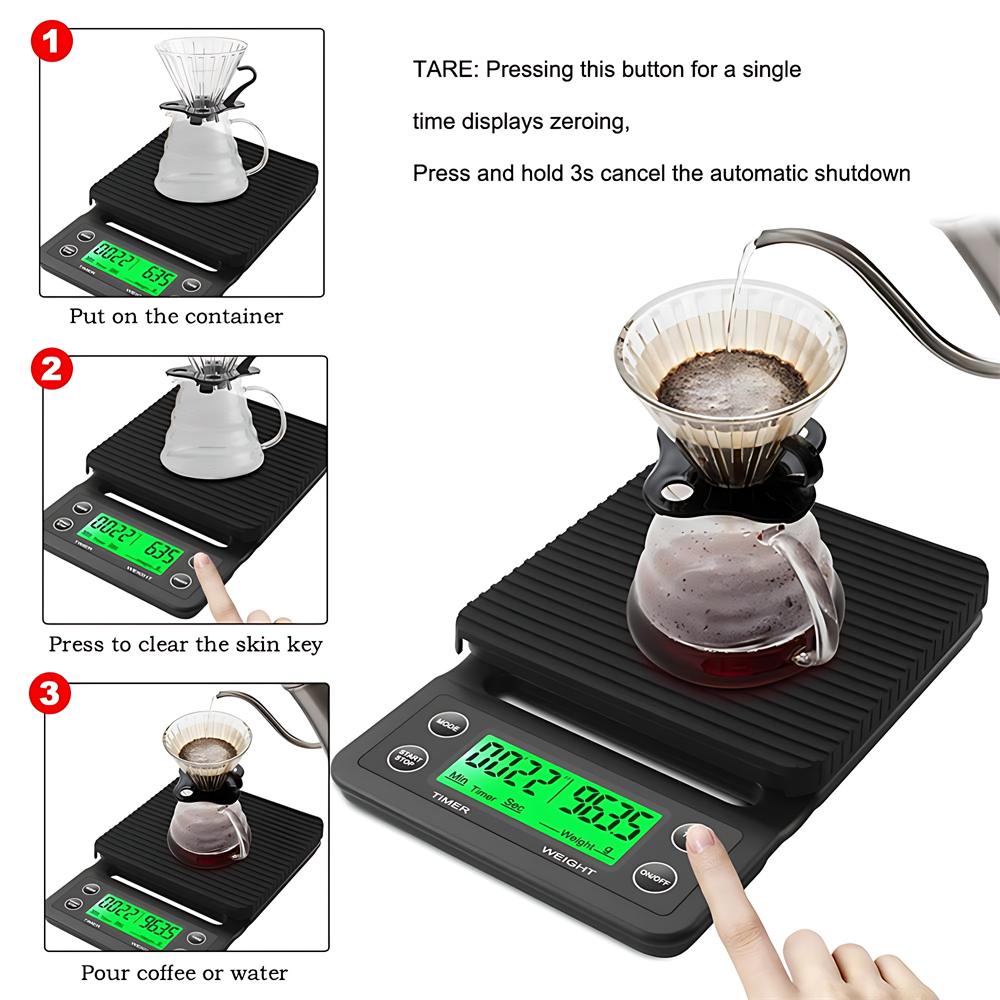 With Timer For Food Balance Weighing Mini Household Weighing Scale Electronic Coffee Scale Digital LCD 3kg 0.1g Kitchen Scales
With Timer For Food Balance Weighing Mini Household Weighing Scale Electronic Coffee Scale Digital LCD 3kg 0.1g Kitchen Scales