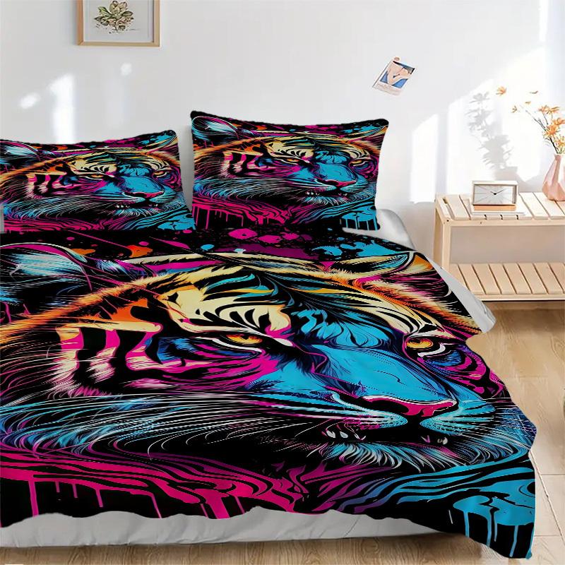3pcs Tiger Print Duvet Cover Set, Cover For Bedroom Guest Room (1 Duvet Cover + 2 Pillowcase, Without Quilt), yy250922200 135x200cm
3pcs Tiger Print Duvet Cover Set, Cover For Bedroom Guest Room (1 Duvet Cover + 2 Pillowcase, Without Quilt), yy250922200 135x200cm
