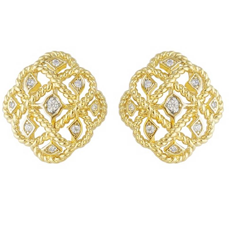 Huitan Luxury Twist Rope Design Women Hollow Stud Earrings Gold Color/Copper Color Fashion Party Accessories Inlaid CZ Zircon
Huitan Luxury Twist Rope Design Women Hollow Stud Earrings Gold Color/Copper Color Fashion Party Accessories Inlaid CZ Zircon