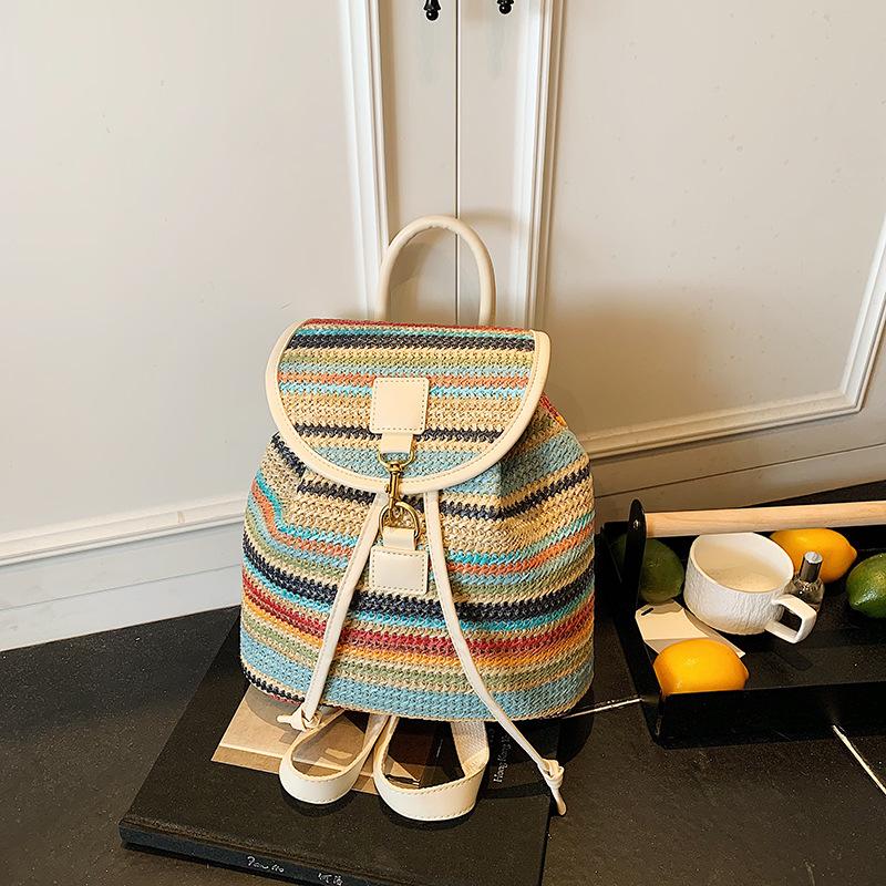 Summer striped woven backpack women s 2025 new fashion student schoolbag versatile vacation wind backpack зелёный
Summer striped woven backpack women s 2025 new fashion student schoolbag versatile vacation wind backpack зелёный