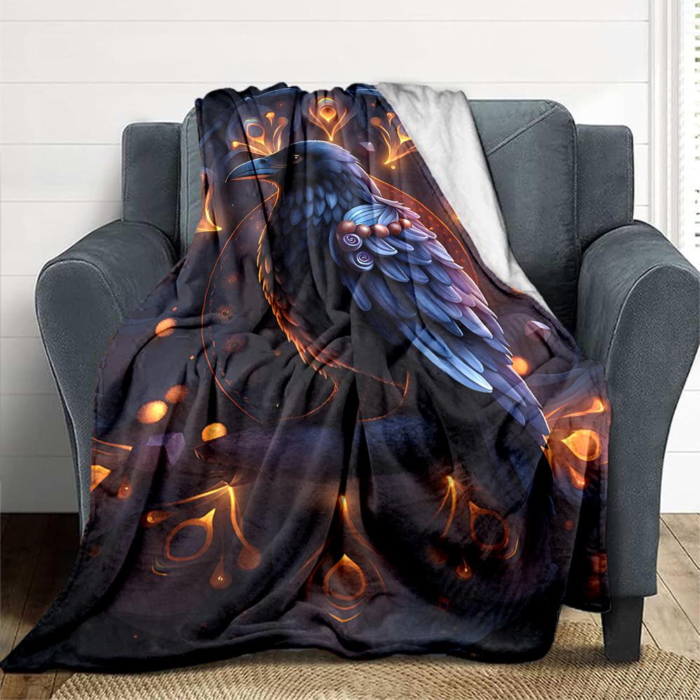 1pc Raven Feather Ornament Blanket Lightweight Flannel Blanket Throw Blanket For Sofa, Bed, Travel, Camping, Livingroom, Couch, Chair, And Bed yy25090 100x150cm
1pc Raven Feather Ornament Blanket Lightweight Flannel Blanket Throw Blanket For Sofa, Bed, Travel, Camping, Livingroom, Couch, Chair, And Bed yy25090 100x150cm