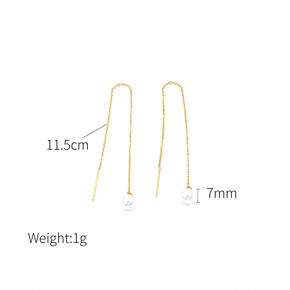 Spot Fashion Simple Titanium Steel Fringed Pearl Ear Jewelry 18K Gold Ear Line High-End Niche
Spot Fashion Simple Titanium Steel Fringed Pearl Ear Jewelry 18K Gold Ear Line High-End Niche