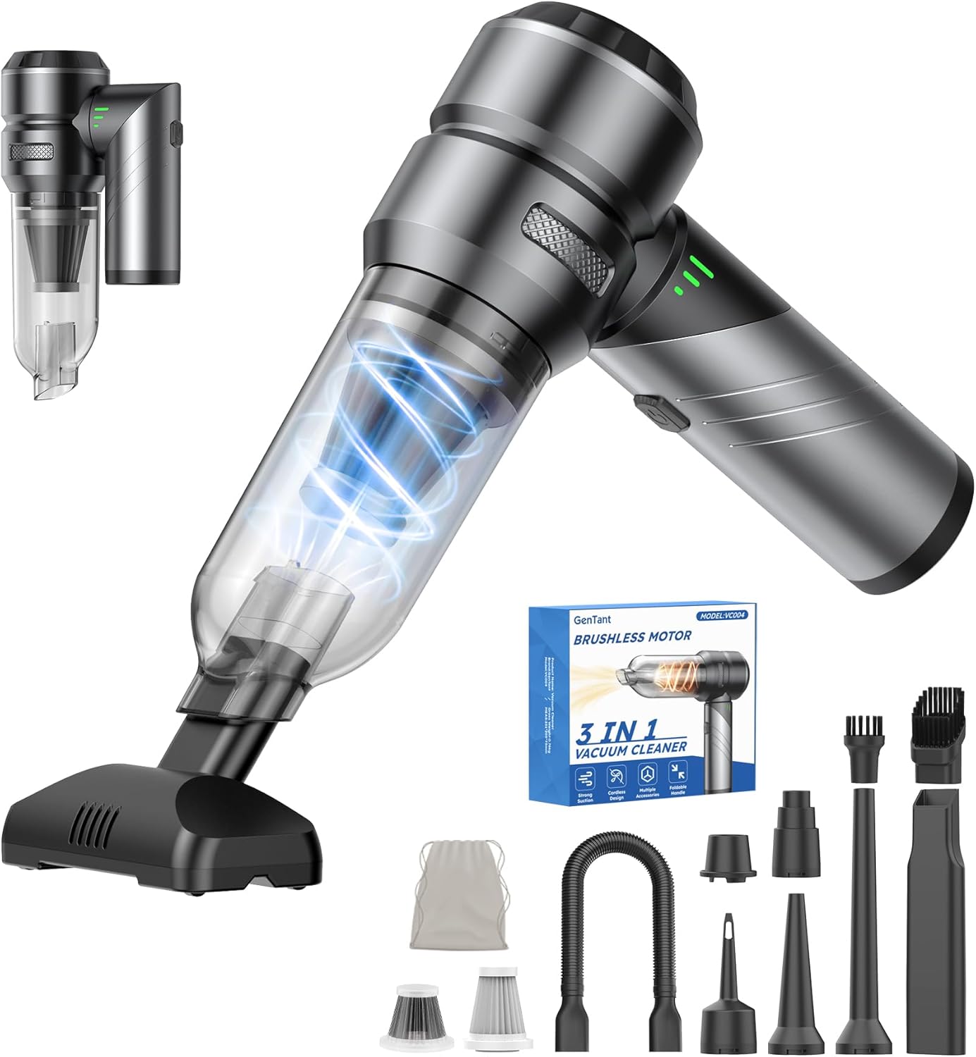 Portable Cordless Car Vacuum 18000Pa, 4-in-1 Rechargeable with Brushless Motor, Ideal for Cars, Home, Office, Pet Hair
Portable Cordless Car Vacuum 18000Pa, 4-in-1 Rechargeable with Brushless Motor, Ideal for Cars, Home, Office, Pet Hair