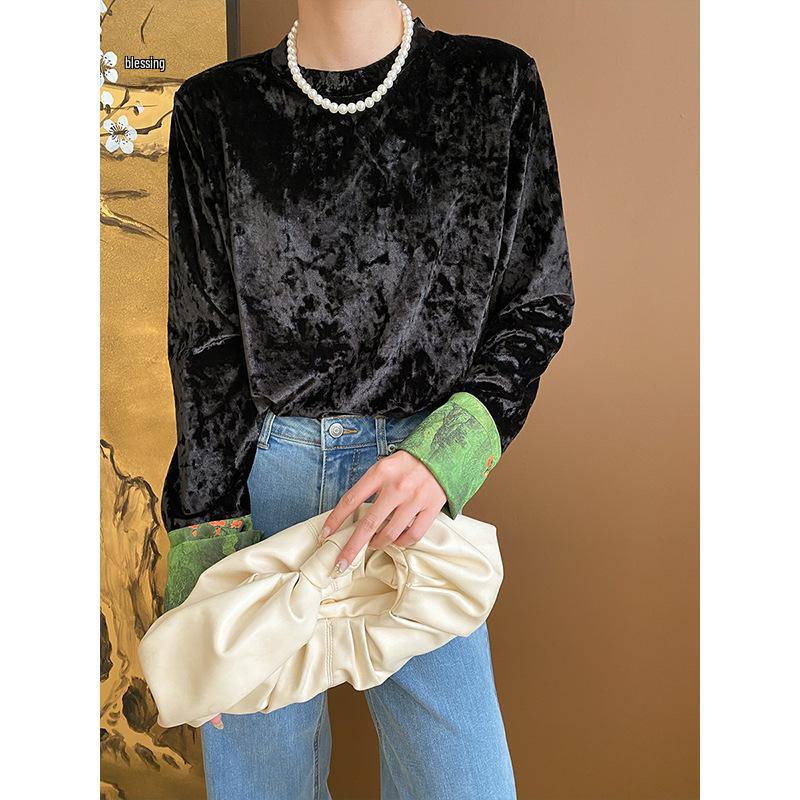 Sinan 2024 Mottled National Style Velvet Contrast Cuff Top One Size
Sinan 2024 Mottled National Style Velvet Contrast Cuff Top One Size