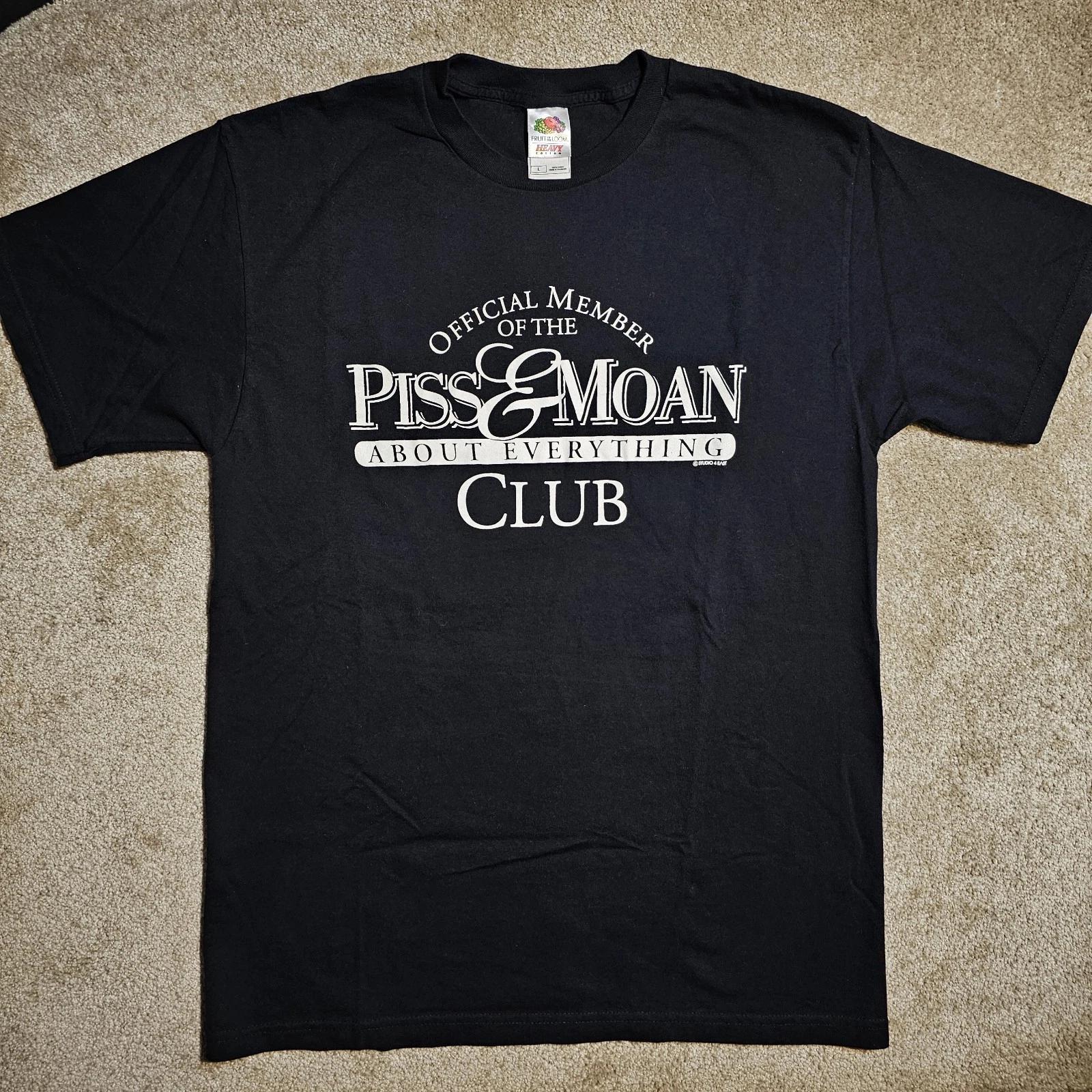 Vintage 90s Studio 4 East Piss & Moan Club Large Graphic T-shirt Skate Grunge Y2 L
Vintage 90s Studio 4 East Piss & Moan Club Large Graphic T-shirt Skate Grunge Y2 L
