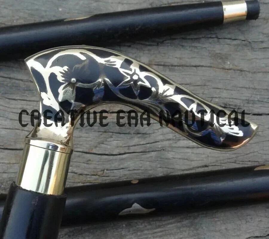 Винтажная трость с дизайнерской ручкой в виде листа, премиум, латунная головка Дерби, черное деревянное древко золотой
Винтажная трость с дизайнерской ручкой в виде листа, премиум, латунная головка Дерби, черное деревянное древко золотой