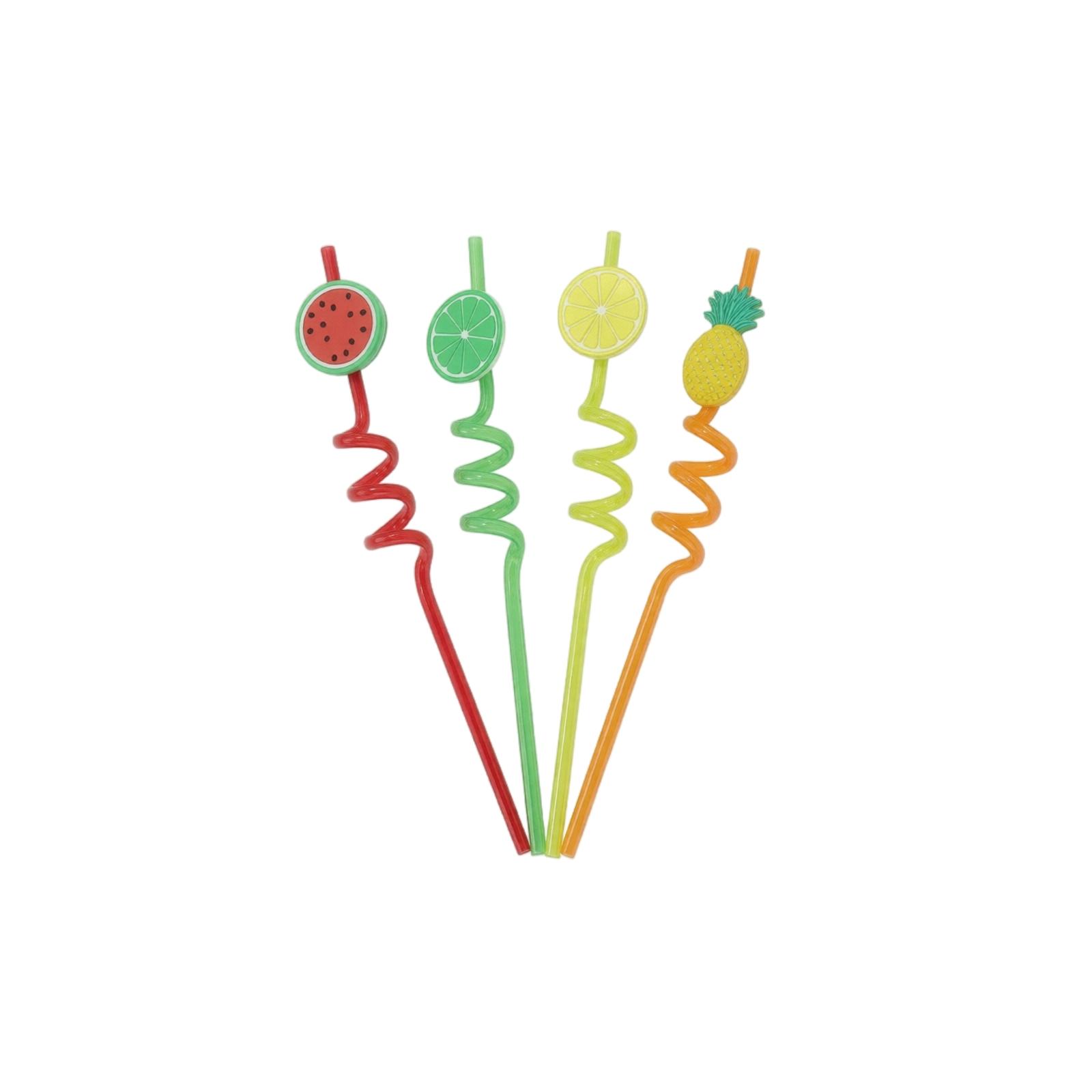 Set of 4 Spiral Drinking Straws with Fruit Shaped Toppers Plastic Reusable Party Beverage Straws for Indoor Outdoor Use One Size
Set of 4 Spiral Drinking Straws with Fruit Shaped Toppers Plastic Reusable Party Beverage Straws for Indoor Outdoor Use One Size