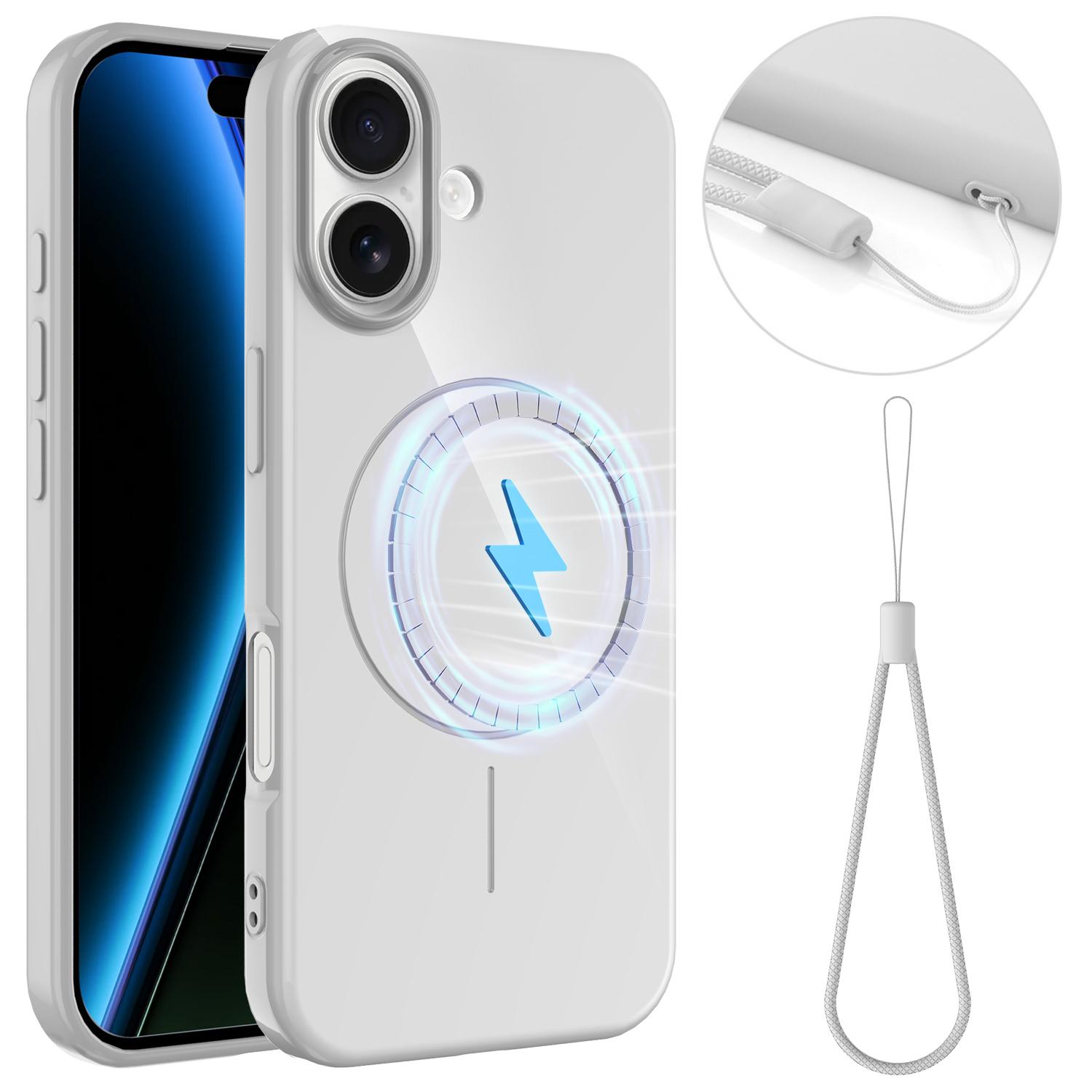 For iPhone 17 Magnetic Case Compatible with MagSafe TPU Phone Back Cover with Lanyard White
For iPhone 17 Magnetic Case Compatible with MagSafe TPU Phone Back Cover with Lanyard White