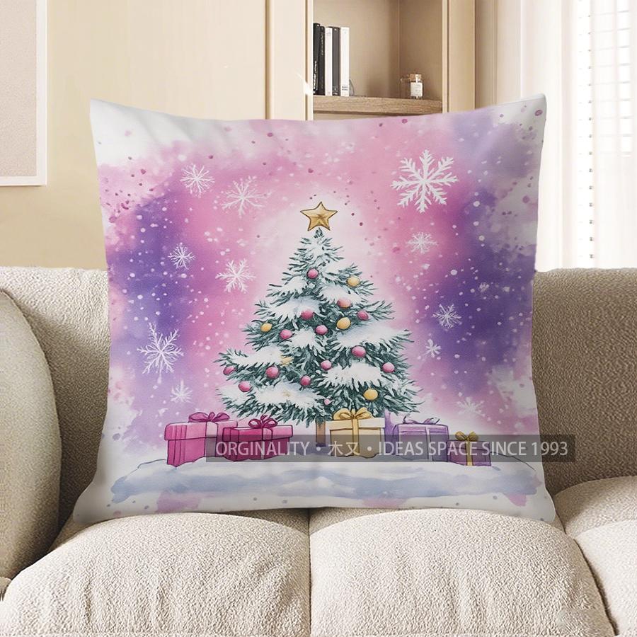 Home Decor Pink Bow & Bells Snowflake Decorative Pillow Pattern Cushion Cover Suitable For Sofa Bedroom Car Pillow Cover 40x40cm
Home Decor Pink Bow & Bells Snowflake Decorative Pillow Pattern Cushion Cover Suitable For Sofa Bedroom Car Pillow Cover 40x40cm
