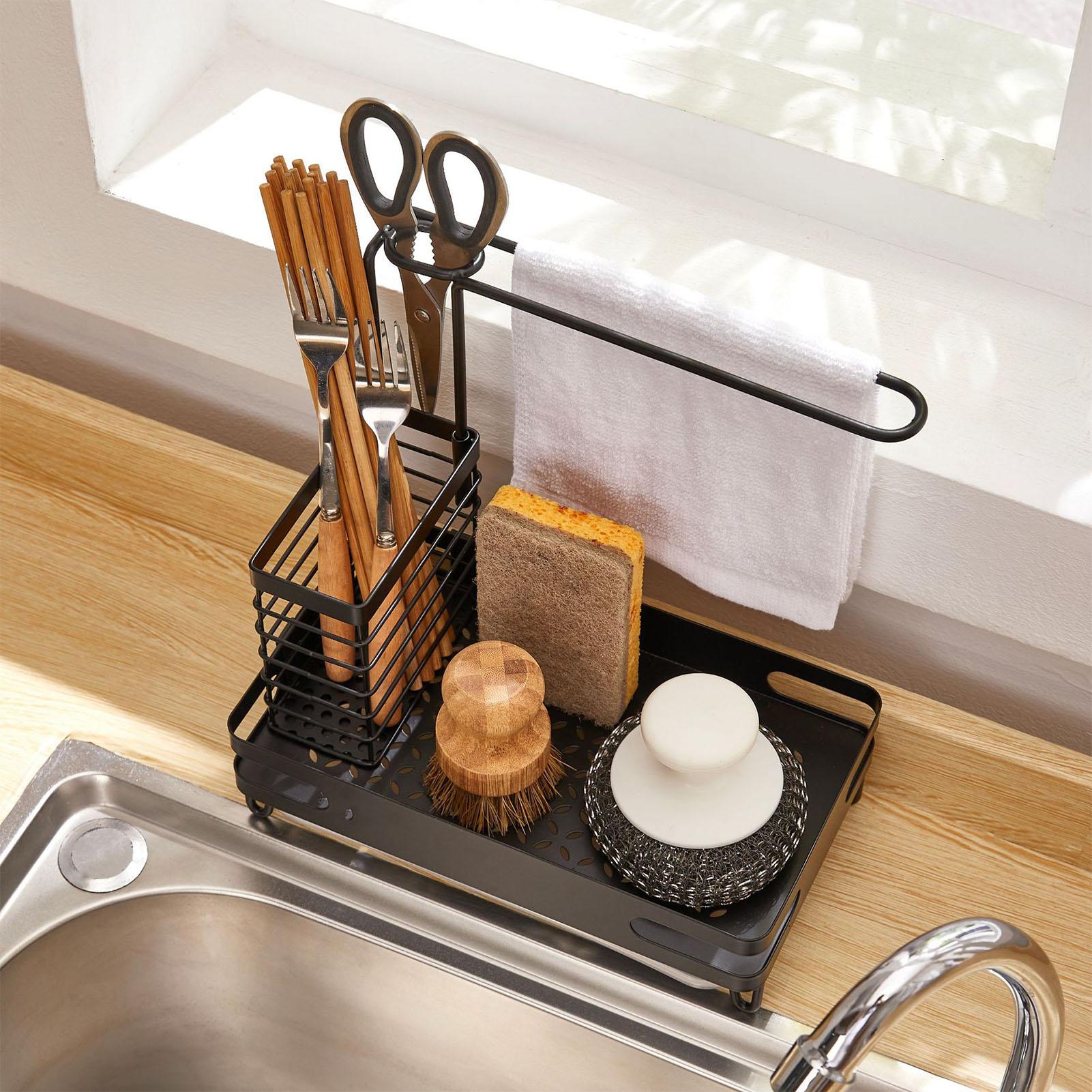 Sink Storage Rack Countertop Shelf Punch Free Sink Rack Drying Rag Sponge Drain Rack for Kitchen чёрный
Sink Storage Rack Countertop Shelf Punch Free Sink Rack Drying Rag Sponge Drain Rack for Kitchen чёрный