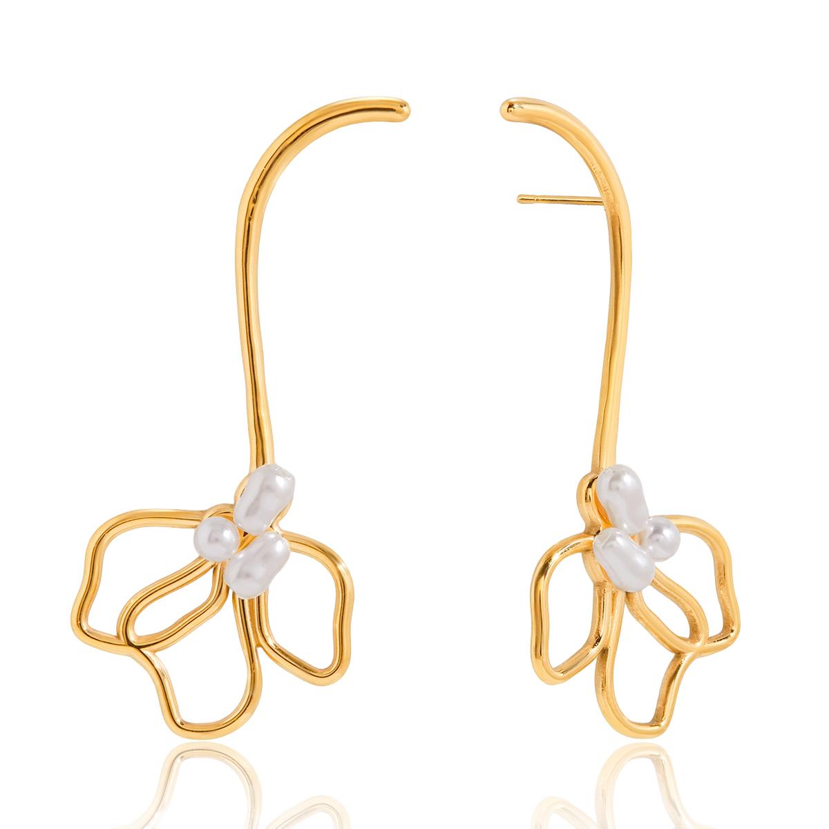 Yori Imitation Pearl Lily Openwork Stainless Steel Earrings For Women Exquisite Fashion Metal Texture Geometric Earrings Gift
Yori Imitation Pearl Lily Openwork Stainless Steel Earrings For Women Exquisite Fashion Metal Texture Geometric Earrings Gift