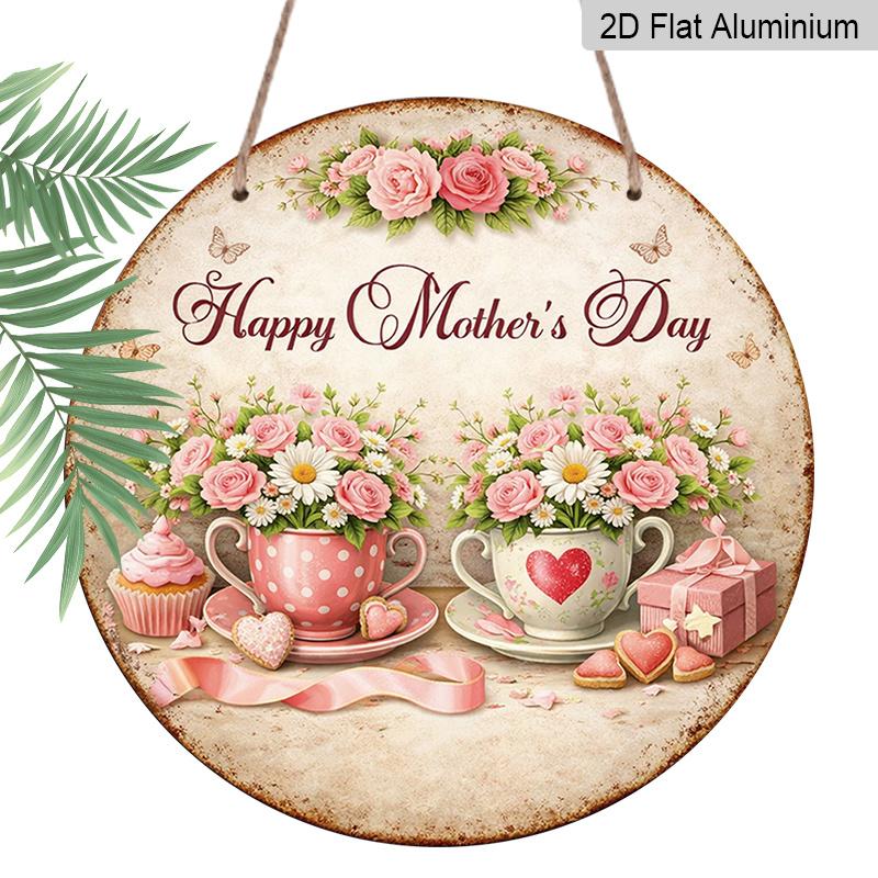 2D Flat, 1pc Round Aluminum Hanging Sign, Happy Mother s Day Vintage Plaque, Warm Floral Teacup Gift Decorative Sign, Suitable for Living Room 7.87x7.87in
2D Flat, 1pc Round Aluminum Hanging Sign, Happy Mother s Day Vintage Plaque, Warm Floral Teacup Gift Decorative Sign, Suitable for Living Room 7.87x7.87in