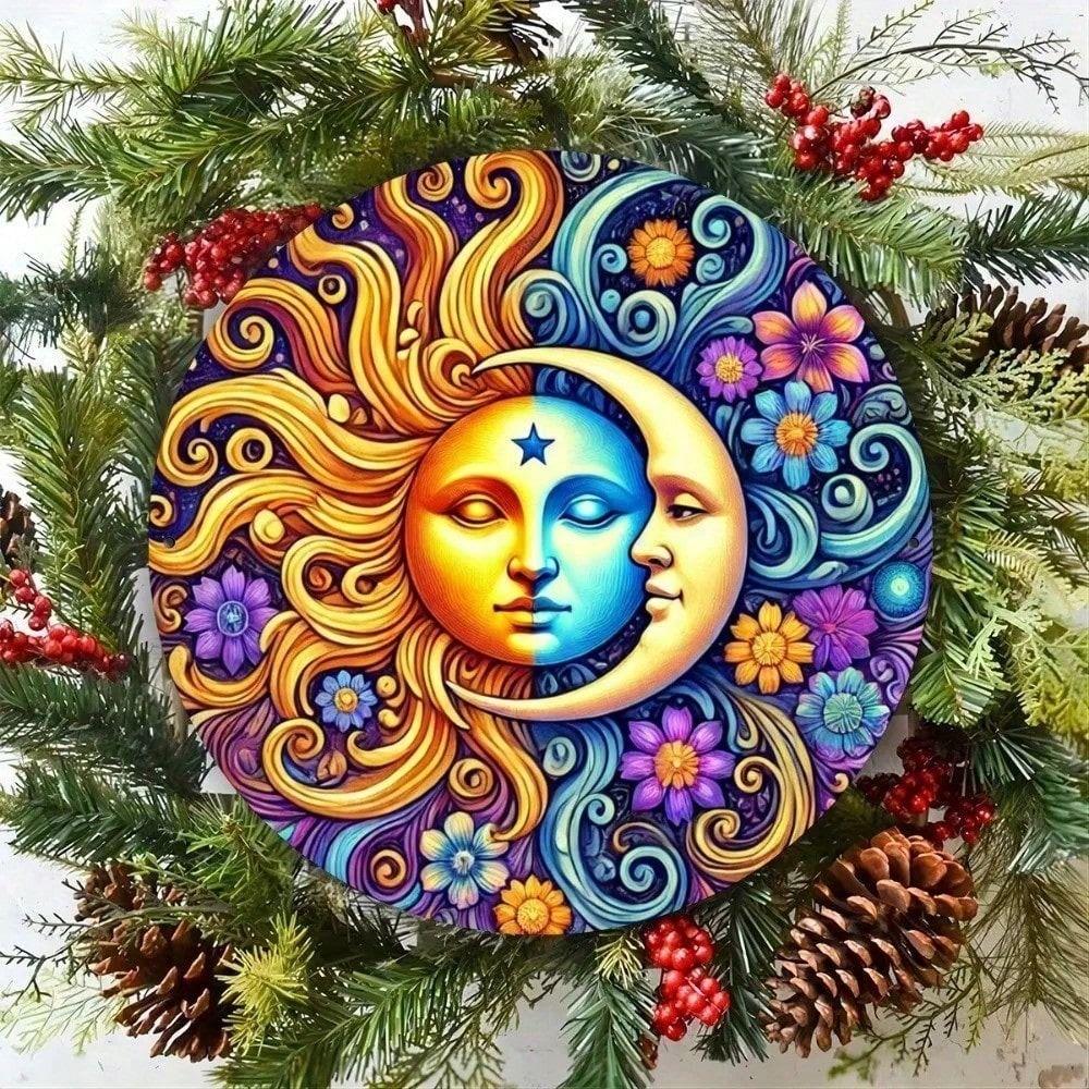 Metal Wall Art Glendalough Sun Moon 7.8 Round Galaxy Boho Decor for Living Room
Metal Wall Art Glendalough Sun Moon 7.8 Round Galaxy Boho Decor for Living Room