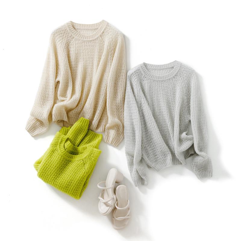 Round Neck Hollow Cashmere Sweater Spring and Autumn New Loose Versatile Pullover Top Rasp Shoulder Sleeves Casual Lazy M
Round Neck Hollow Cashmere Sweater Spring and Autumn New Loose Versatile Pullover Top Rasp Shoulder Sleeves Casual Lazy M