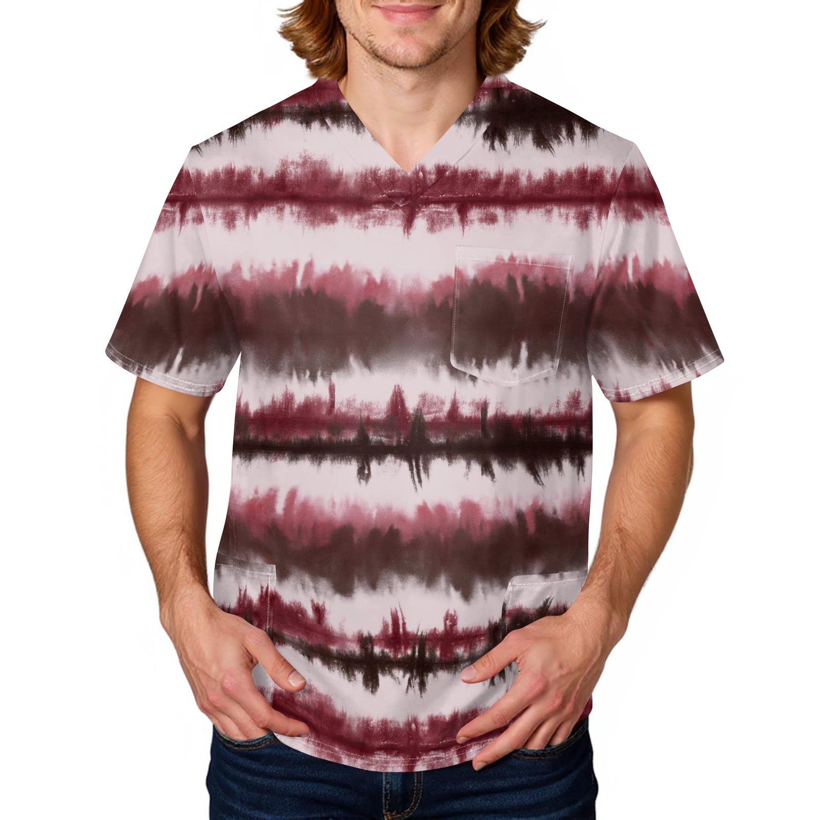 Men s casual, personalized multi-color tie- printed shirt - Men s V-neck, large pocket, protective work uniform, short sleeves XXXL винный
Men s casual, personalized multi-color tie- printed shirt - Men s V-neck, large pocket, protective work uniform, short sleeves XXXL винный