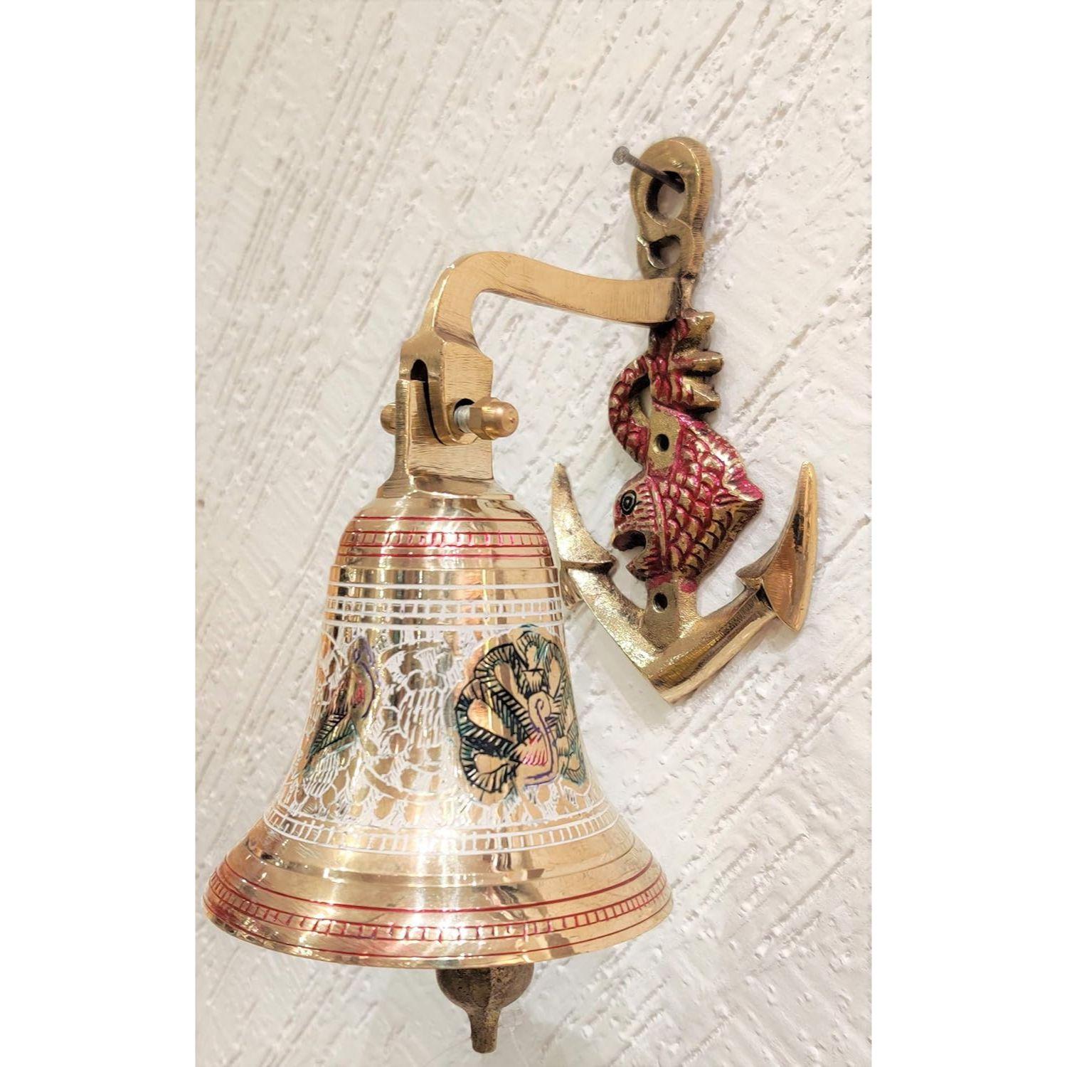 Антикварный настенный домашний дверной латунный колокольчик для украшения входа на ворота, кронштейн в виде якоря корабля для храма, подарок на Дивали
Антикварный настенный домашний дверной латунный колокольчик для украшения входа на ворота, кронштейн в виде якоря корабля для храма, подарок на Дивали