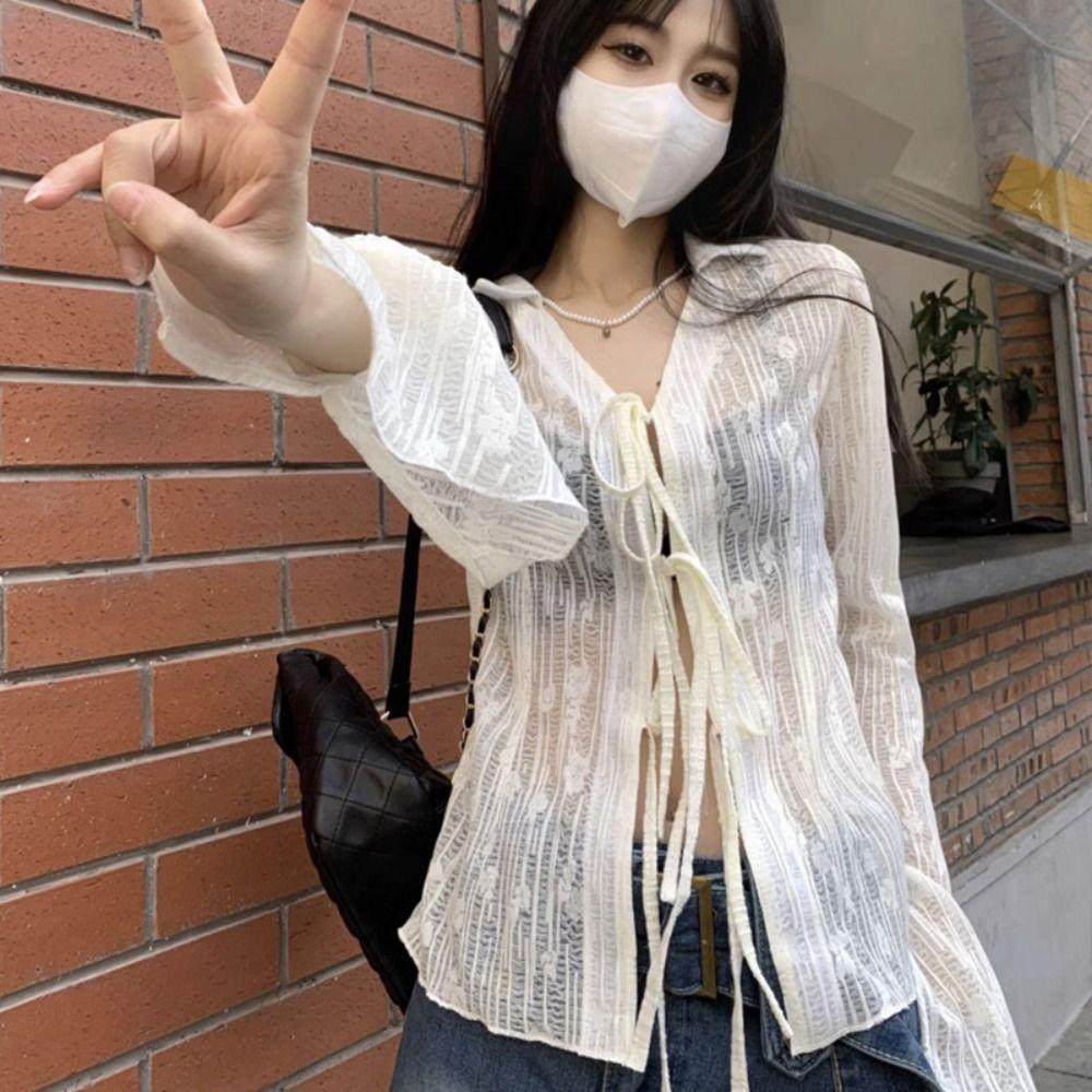 Lapel Collar Mesh Hollow Out Flower Cardigan Stripe Sun Protection Shawl Blouse Tops Summer
Lapel Collar Mesh Hollow Out Flower Cardigan Stripe Sun Protection Shawl Blouse Tops Summer