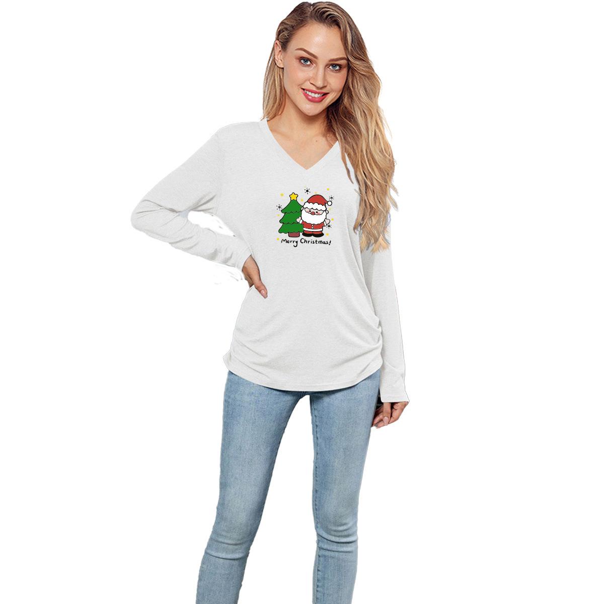 HNXC Однотонная футболка с рождественским принтом, повседневная, свободного кроя, с длинным рукавом для женщин S белый
HNXC Однотонная футболка с рождественским принтом, повседневная, свободного кроя, с длинным рукавом для женщин S белый