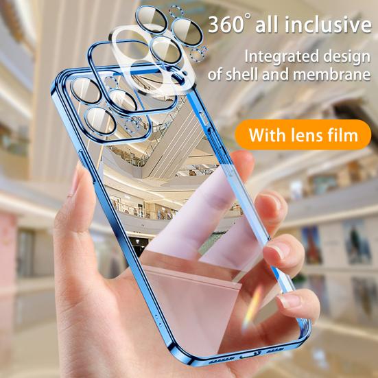Mobile Phone Case Clear Electroplating Full Dustproof Anti-scratch Explosion-proof TPU Lens Protection Protective Phone Cover Back
Mobile Phone Case Clear Electroplating Full Dustproof Anti-scratch Explosion-proof TPU Lens Protection Protective Phone Cover Back