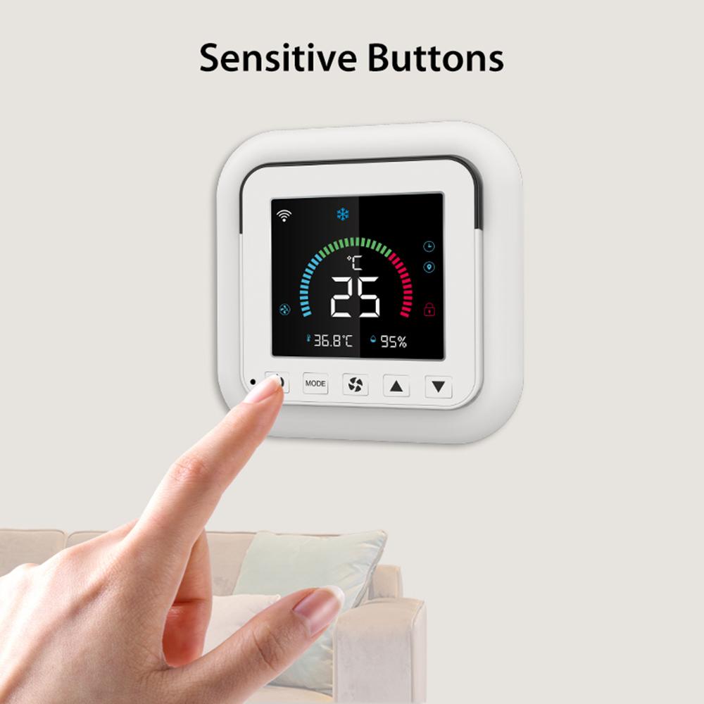 Термостат Tuya WiFi Smart LCD с цветным сенсорным экраном -10 по Цельсию -60 по Цельсию Дистанционное управление температурой и влажностью
Термостат Tuya WiFi Smart LCD с цветным сенсорным экраном -10 по Цельсию -60 по Цельсию Дистанционное управление температурой и влажностью