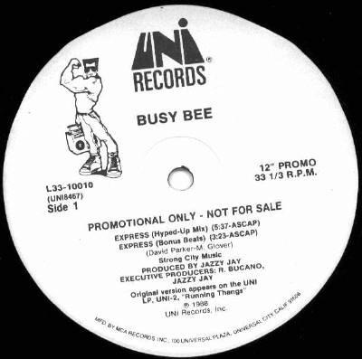 12inch Record BUSY BEE - Express L3310010PROMO UNI Records 1988 US Rap & Hip-Hop/R&B Used
12inch Record BUSY BEE - Express L3310010PROMO UNI Records 1988 US Rap & Hip-Hop/R&B Used