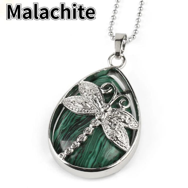 Natural Crystal Gemstone Drop Pendant Necklace Ripple Dragonfly Angel s Tears Pendant Crystal Necklace Jewelry малахітова зелень
Natural Crystal Gemstone Drop Pendant Necklace Ripple Dragonfly Angel s Tears Pendant Crystal Necklace Jewelry малахітова зелень