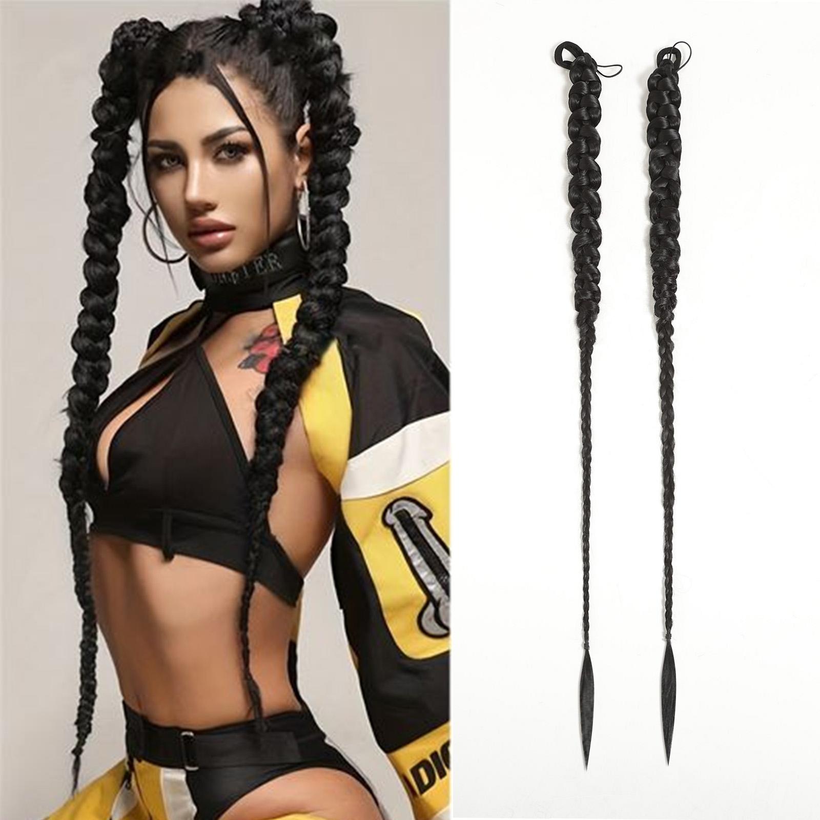 Пара трендових плетені косички-хвостик перуки для жінок Легкий плетені косички накладка Довге плетене волосся NBZ1005-3
Пара трендових плетені косички-хвостик перуки для жінок Легкий плетені косички накладка Довге плетене волосся NBZ1005-3