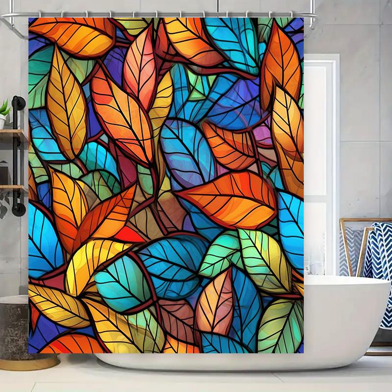 Stained Glass Effect Shower Curtain Bathroom Decor Multicolor Leaves Print, Polyester Fabric, Water Repellent Durable Size: 72 X W60H190(CM)-1 Pcs
Stained Glass Effect Shower Curtain Bathroom Decor Multicolor Leaves Print, Polyester Fabric, Water Repellent Durable Size: 72 X W60H190(CM)-1 Pcs
