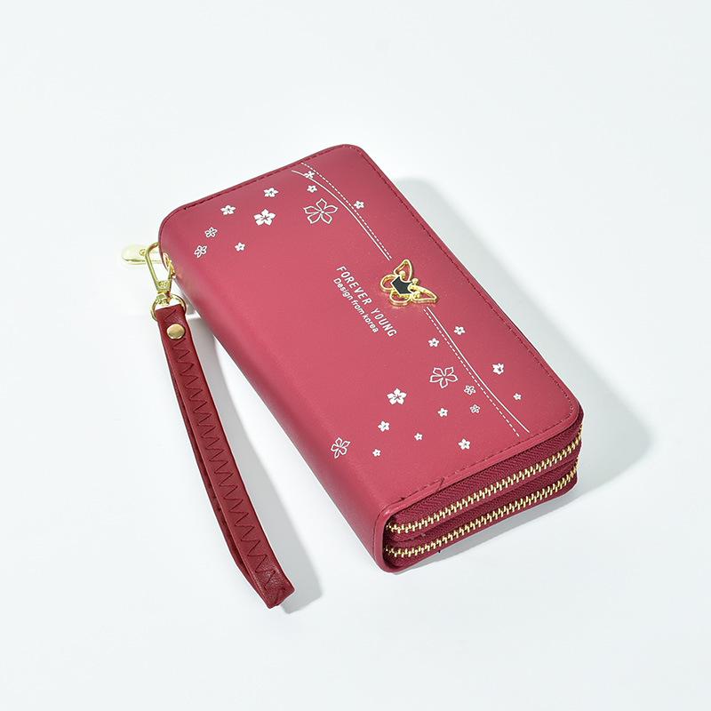 Long wallet for ladies, wrist strap, large capacity handbag, printed soft leather double zipper phone bag бордовый
Long wallet for ladies, wrist strap, large capacity handbag, printed soft leather double zipper phone bag бордовый